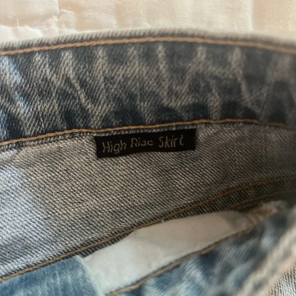 Vervet High Waist Asymmetrical Denim Wrap Skirt | Vervet Skirt - Picture 7 of 7